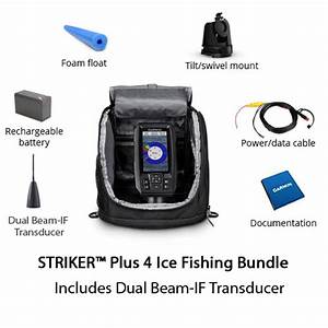 GARMIN STRIKER PLUS 4 ICE FISHING BUNDLE WITH DUAL BEAM TRANSDUCER - EZ  Mode Audio-Visual